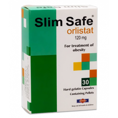 SLIM SAFE 120 MG ( ORLISTAT ) FOR TREATMENT OF OBESITY 30 HARD GELATIN CAPSULES